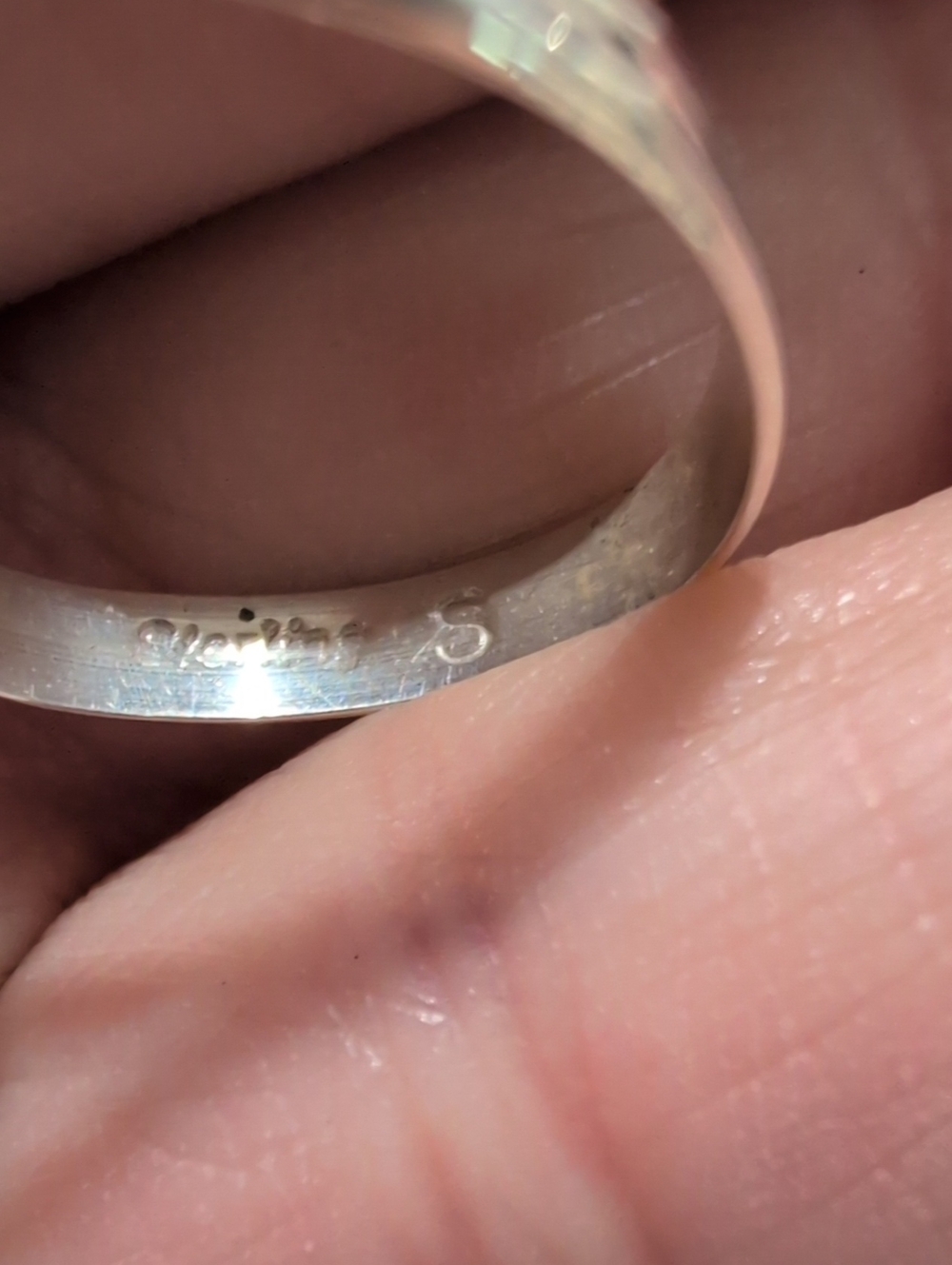 Zuni Sterling Silver Galaxy Inlay Ring - Picture 4 of 7